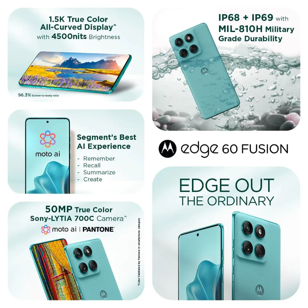 MOTOROLA EDGE 60 FUSION 12+256GB PANTONE AMAZONITE BLUE XT2503-4 thumbnail 3