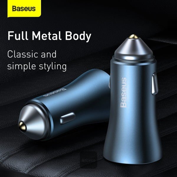 Baseus Golden Contactor Pro Dual Quick Car Charger - USB + Type-C 40W GC PRO CCJD thumbnail 7
