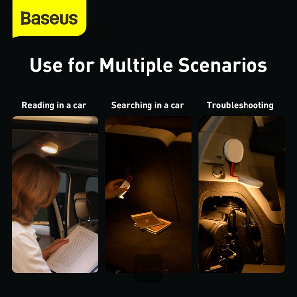 BASEUS IN CAR SOLAR READING LAMP WHITE CRYDD02-02 thumbnail 8