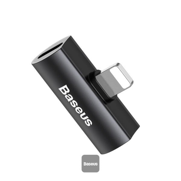 BASEUS AUDIO CONVERTER LIGHTING MALE TO FEMALE BLACK CAL46-01