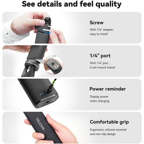TELESIN RECHARGABLE SELFIE STICK TE-CSS-001 thumbnail 5