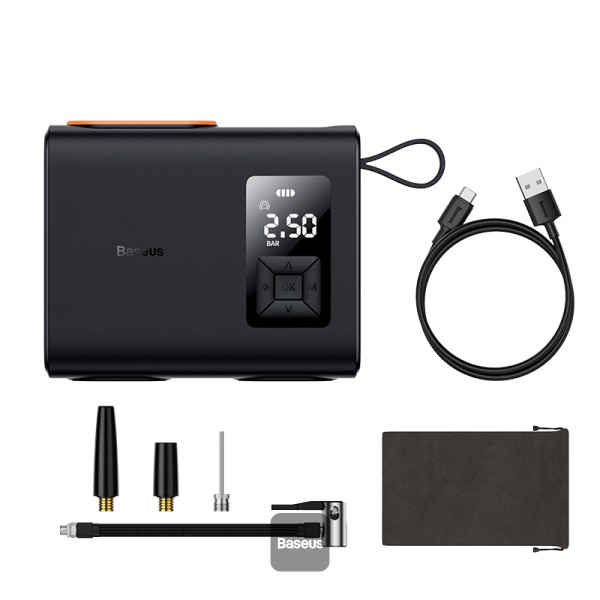 BASEUS ENERGY PUMP MEGA SERIES DUAL CYLINDER WIRELESS INFLATOR BLACK BS-CG007 thumbnail 2