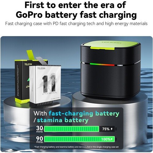 Telesin Battery Fast Charging Box for GoPro Hero 9/10/11/12 Black - FCC-001 thumbnail 10