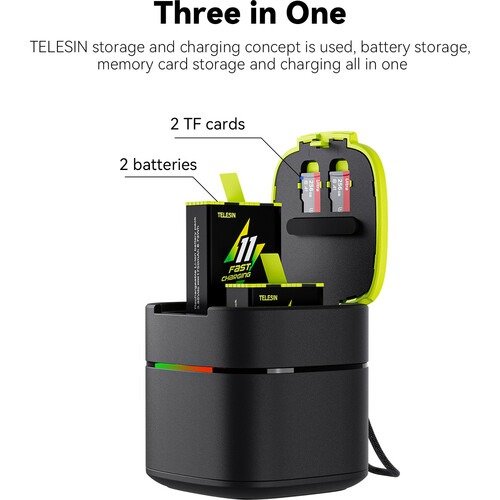 Telesin Battery Fast Charging Box for GoPro Hero 9/10/11/12 Black - FCC-001 thumbnail 6