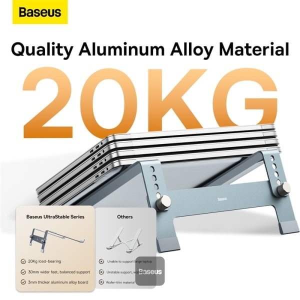 BASEUS ULTRASTABLE SERIES DESKTOP LAPTOP STAND 4 GEAR ADJUSTABLE SPACE GRAY thumbnail 2