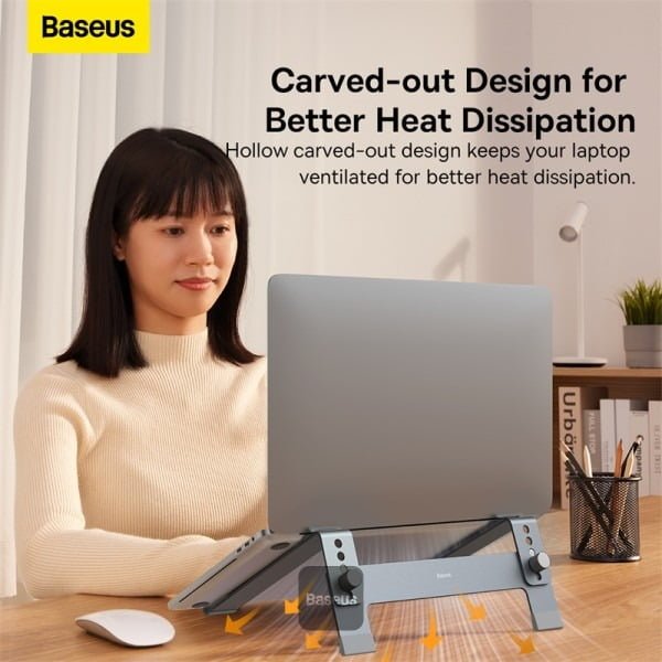BASEUS ULTRASTABLE SERIES DESKTOP LAPTOP STAND 4 GEAR ADJUSTABLE SPACE GRAY thumbnail 3