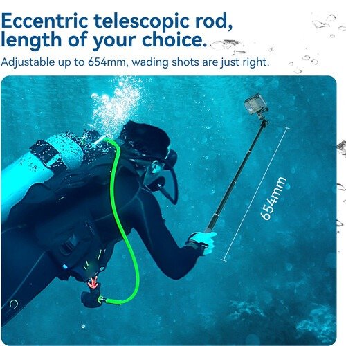 Capture Every Angle with the Telesin Aluminium Alloy Selfie Stick with Ball Head for Action Cameras - WSS-001 thumbnail 8