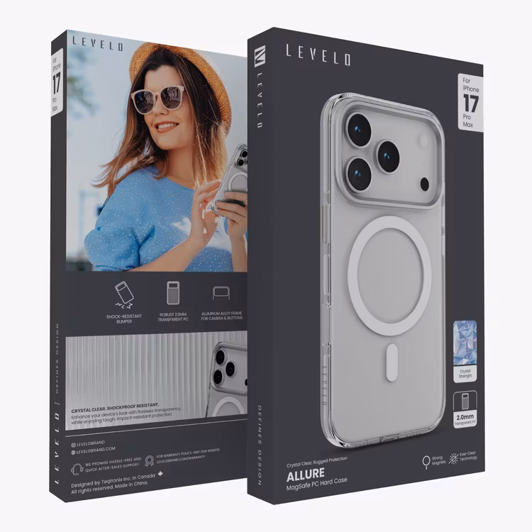 LEVELO ALLURE IPHONE 17 PRO MAX MAGSAFE PC HARD CASE TRANSPERANT LVLALLRPC17PMTR thumbnail 6