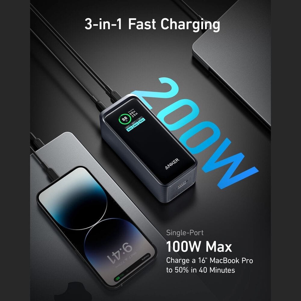 ANKER PRIME MULTI DEVICE 20000MAH 200W FAST CHARGING POWERBANK A1336011 thumbnail 2