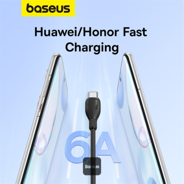 BASEUS PUDDING SERIES USB TO TYPE C 100W CABLE 1.2M BLACK thumbnail 5