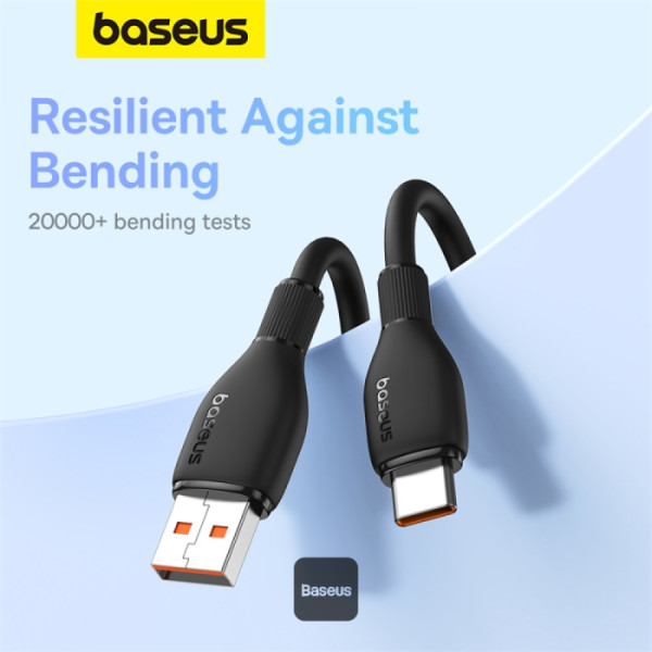 BASEUS PUDDING SERIES USB TO TYPE C 100W CABLE 1.2M BLACK thumbnail 7
