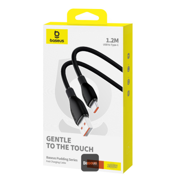 BASEUS PUDDING SERIES USB TO TYPE C 100W CABLE 1.2M BLACK thumbnail 9