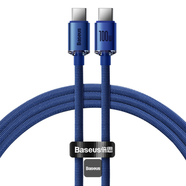 BASEUS CRYSTAL SHINE 20W TYPE C TO LIGHTNING CABLE 2M BLUE thumbnail 2