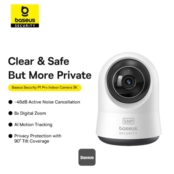 BASEUS SECURITY P1 PRO SERIES INDOOR CAMERA 3K UK MOON WHITE S0TV022133 thumbnail 10