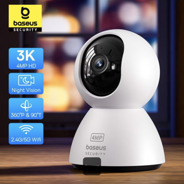 BASEUS SECURITY P1 SERIES INDOOR CAMERA 3K UK MOON WHITE S0TV012133 thumbnail 2