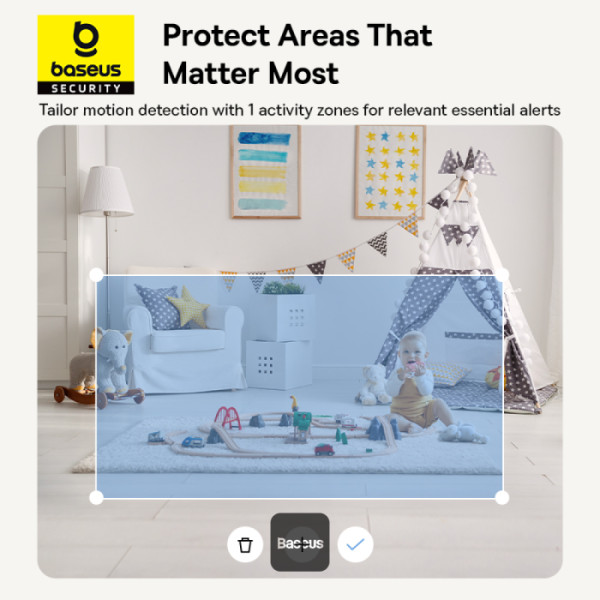 BASEUS SECURITY P1 SERIES INDOOR CAMERA 3K UK MOON WHITE S0TV012133 thumbnail 8