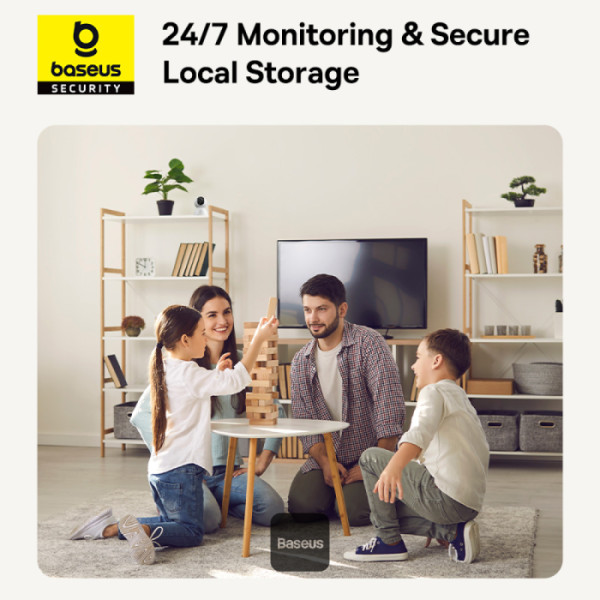 BASEUS SECURITY P1 SERIES INDOOR CAMERA 3K UK MOON WHITE S0TV012133 thumbnail 9
