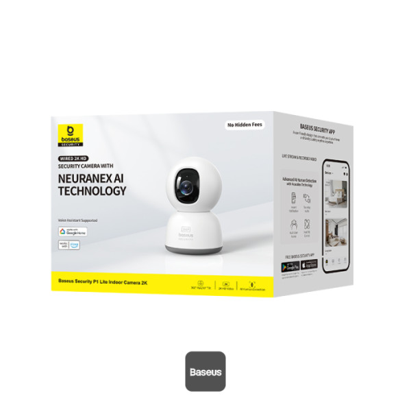 BASEUS SECURITY P1 LITE SERIES INDOOR CAMERA 2K UK MOON WHITE S0TV002133