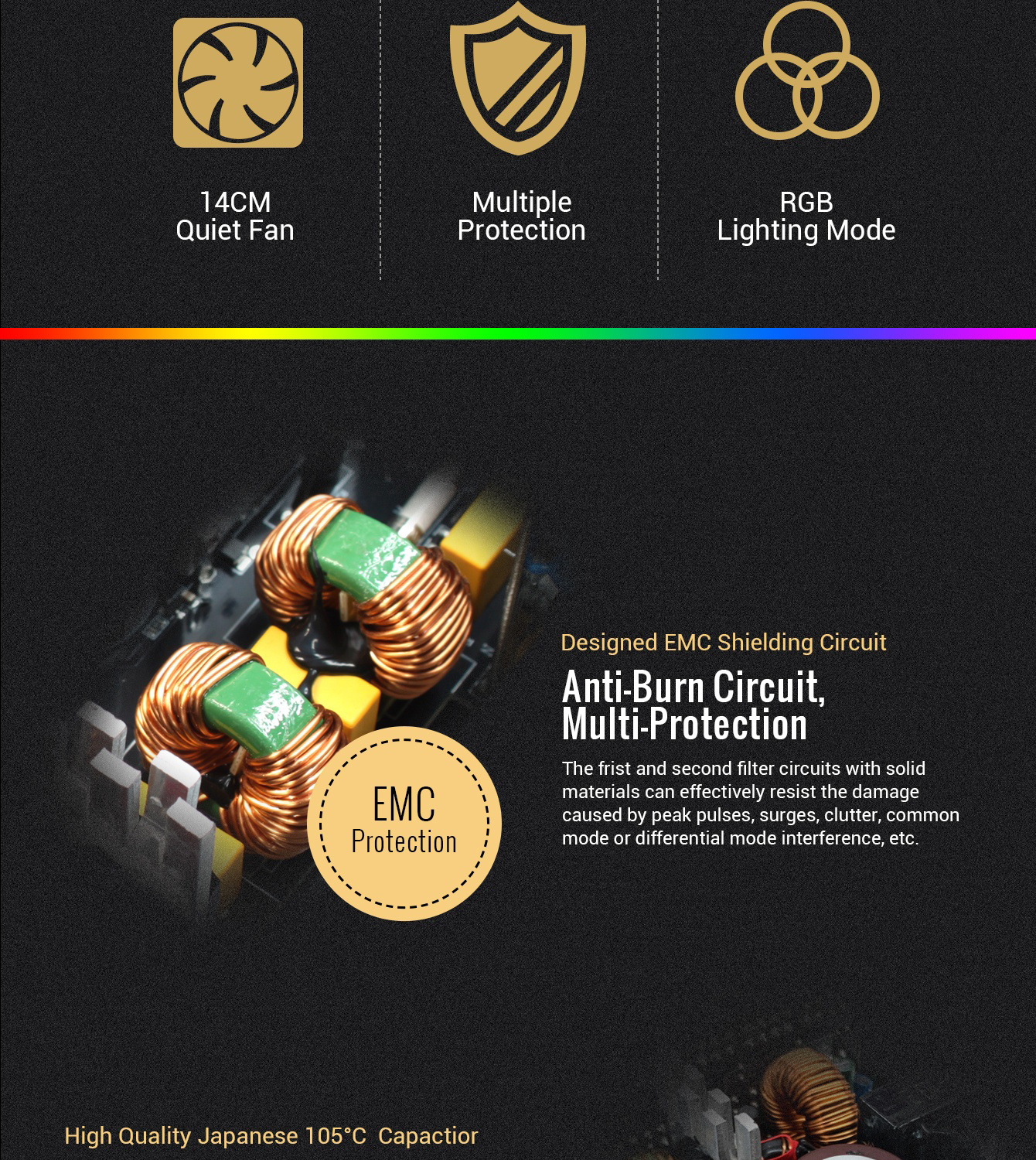 GEARMAX POWER SUPPLY 750W RGB - 750 thumbnail 8