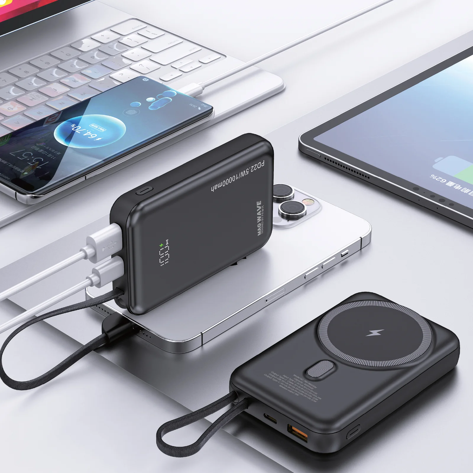 PAWA MAG WAVE 10000MAH MASAFE POWERBANK BLACK PW-PB10230M-BK thumbnail 2