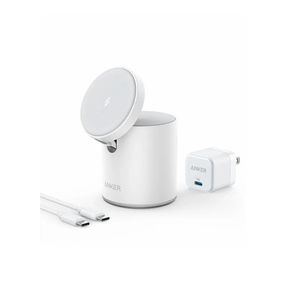 ANKER SNAP CHARGE FLIP 623 MAGNETIC WIRELESS CHARGER MAGGO 2 IN 1 WHITE B2568221