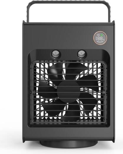 PORODO LIFESTYLE AIR & MIST PORTABLE COOLING FAN WITH NIGHT LIGHT AND OSCILLATION BLACK PD-LSMFAN -BK thumbnail 6