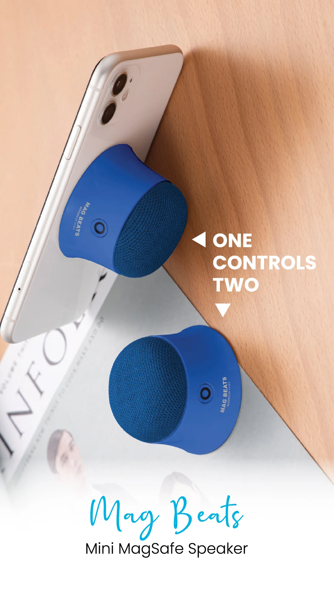 PAWA MAG BEATS MINI MAGSAFE SPEAKER BLUE PW-BTSPKMG2-BU thumbnail 3