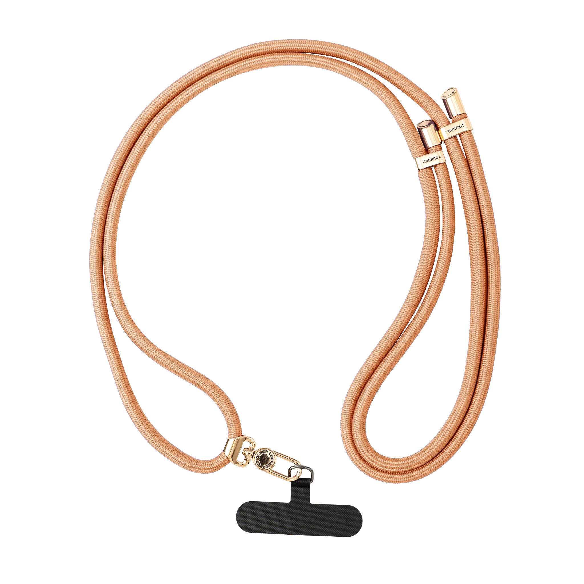 YOUNGKIT CROSSBODY LANYARD WITH STRAP CARD 7.0 MM CHERRY POWDER YQ001