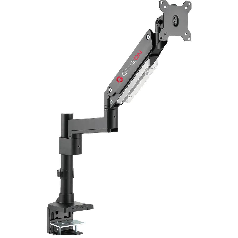 GAMEON GO-2083 POLE MOUNTED GAS SPRING DUAL MONITOR ARM 17-35-INCH BLACK