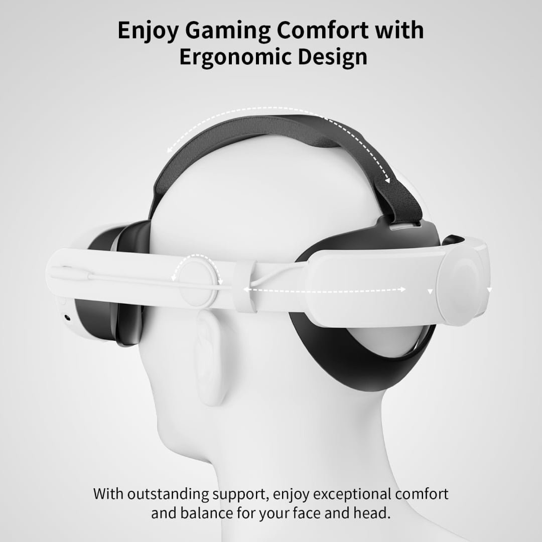BLUPEBBLE ELITE ADJUSTABLE HEAD STRAP Q3 FOR META QUEST 3 WHITE BP-VRQ3HSTRAP-WH thumbnail 2