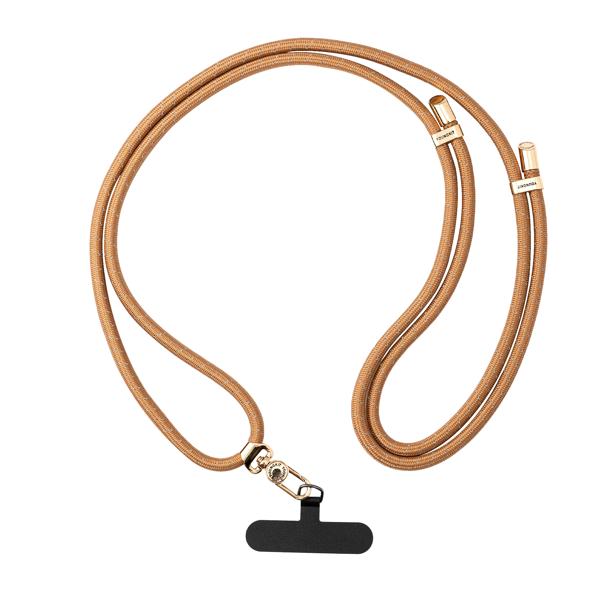 YOUNGKIT CROSSBODY LANYARD WITH STRAP CARD 7.0 MM BROWN YQ002