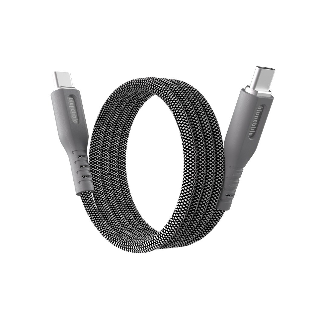 BluPebble PowerFlow Magnetic USB-C to USB-C Cable 3.3ft 60W 1-Meter Grey (BP-PFUSBC1M-GY) thumbnail 7