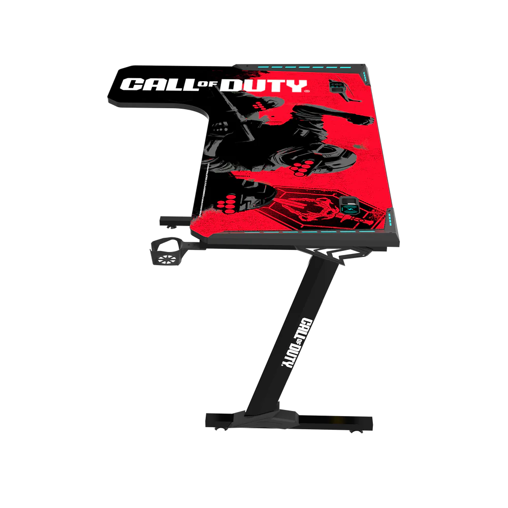 GameOn Phantom XL L-Shaped RGB Flowing Light Gaming Desk (Black/Red, COD-PHANTOMXL-L-01) - Stylish and Spacious Gaming Setup thumbnail 13