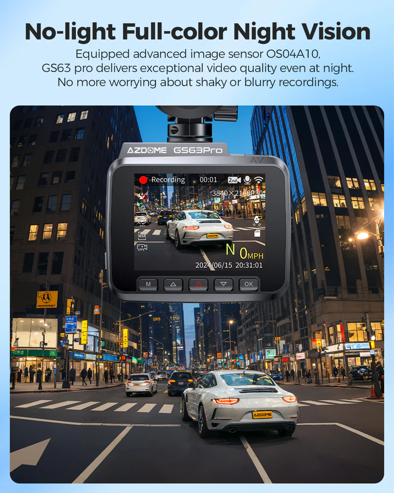 AZDOME Front and Rear Dash Camera Kit with 4K, Super Night Vision, 128GB eMMC - GS63 Pro thumbnail 2