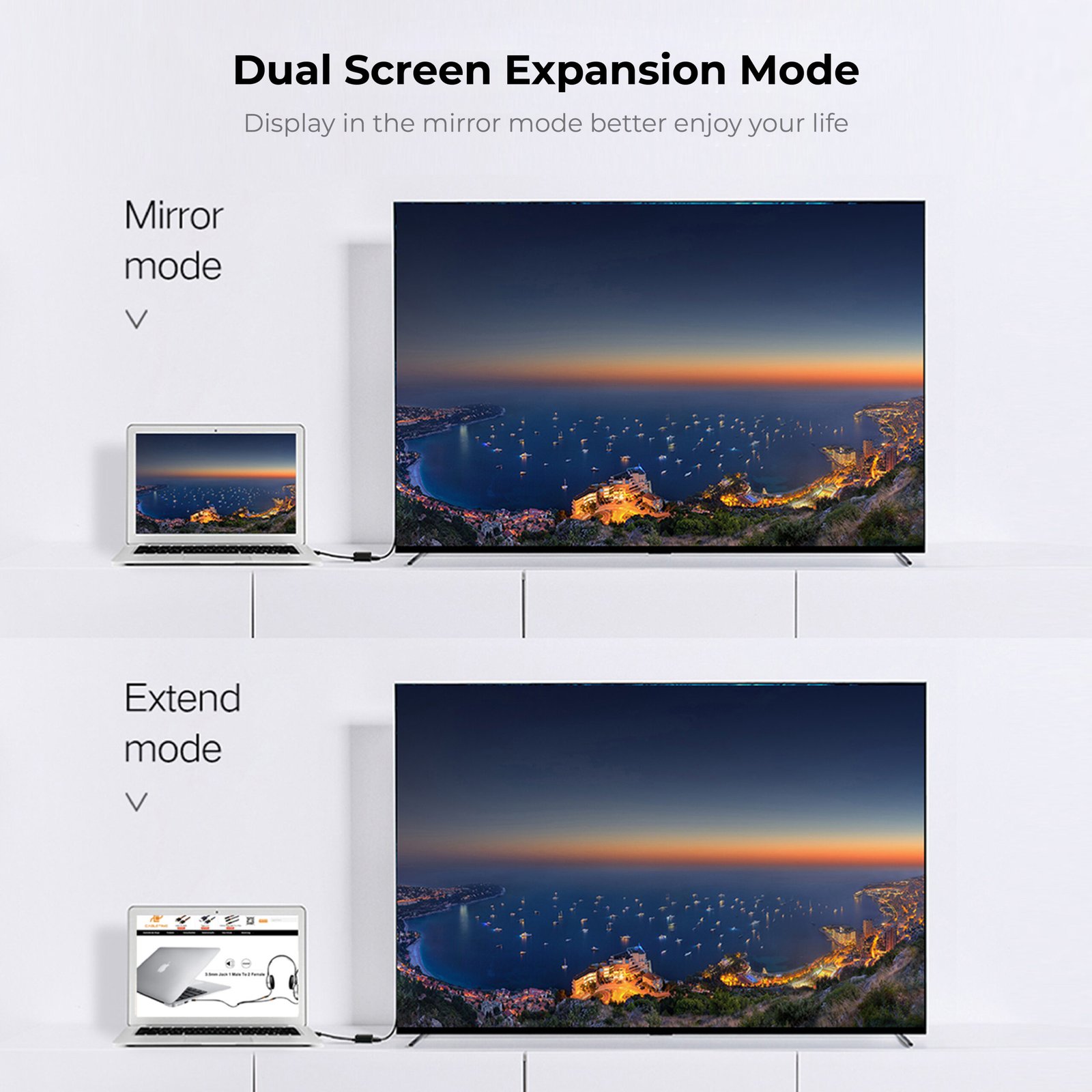 BLUPEBBLE MINI DISPLAYPORT TO HDMI +VGA 2-IN-1 ADAPTER BP-AV589-08GW0.2-SG thumbnail 7