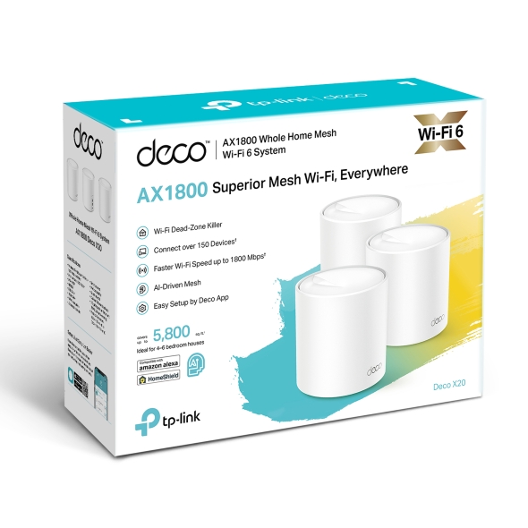 TP-LINK DECO AX1800 WHOLE HOME MESH WIFI 6 ROUTER DECO X20 1 PACK thumbnail 6