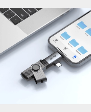 BLUPEBBLE 3 IN 1 USB A TO USB C & LIGHTNING ADAPTER GRAY BP-OTGA2CNL-GY thumbnail 3