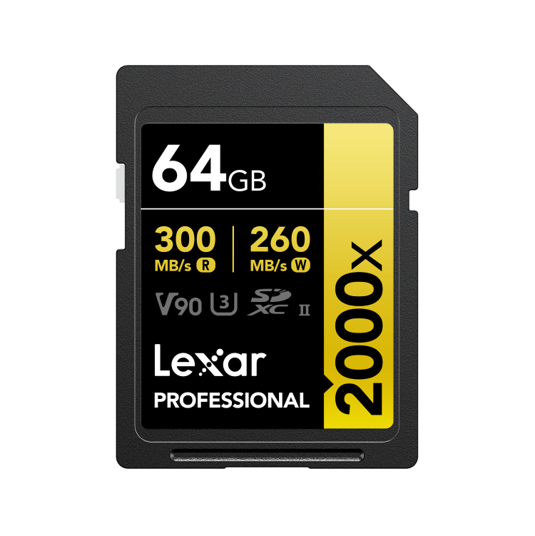 LEXAR PROFESSIONAL 2000X SDHC/SDXC UHS-II CARDS 300MBPS-64GB LSD2000064G-BNNNG