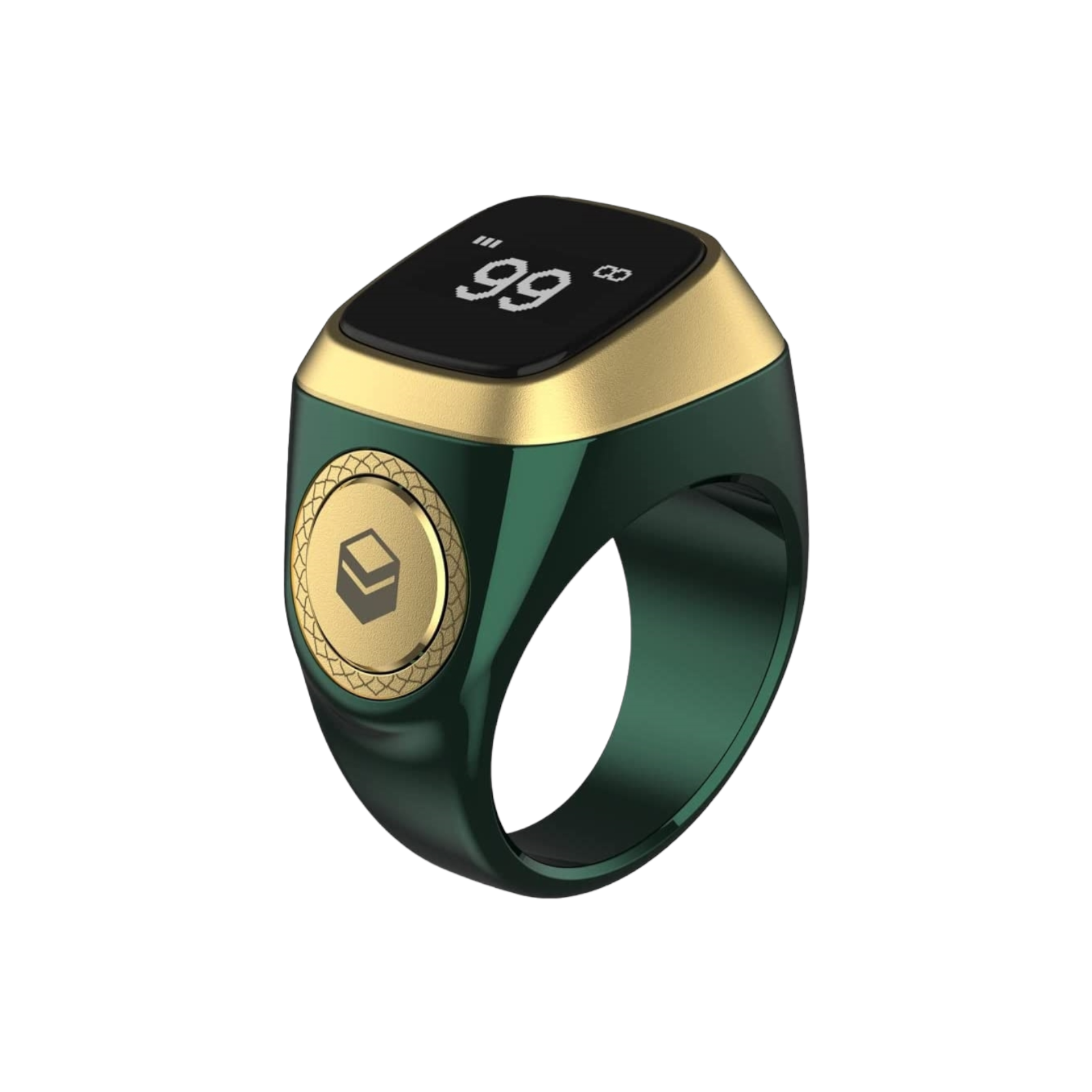 ZIKR RING i QIBLA TASBIH PLASTIC RING 18MM GREEN E01