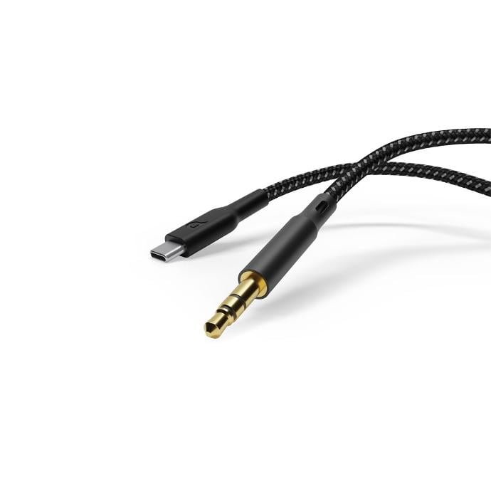 POWEROLOGY BRAIDED AUX TYPE C AUDIO CABLE 1.2M BLACK PCAX12BK thumbnail 2