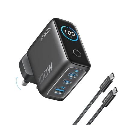 ANKER 100W PD FAST CHARGING 3 PORT GAN USB C CHARGER B121BKZ1