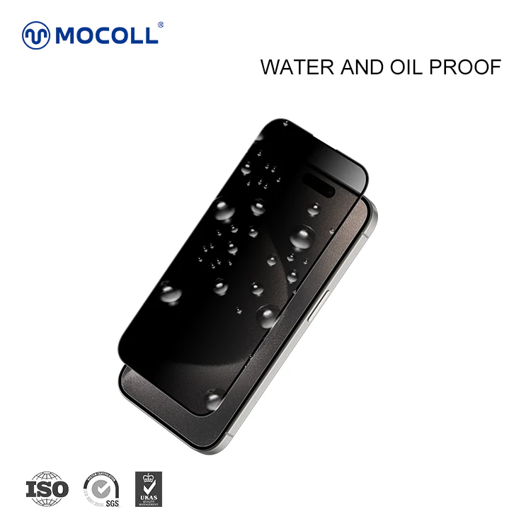 MOCOLL IPHONE 15 PRO MAX 2.5D GLASS SCREEN PROTECTOR MATT BLACK thumbnail 4