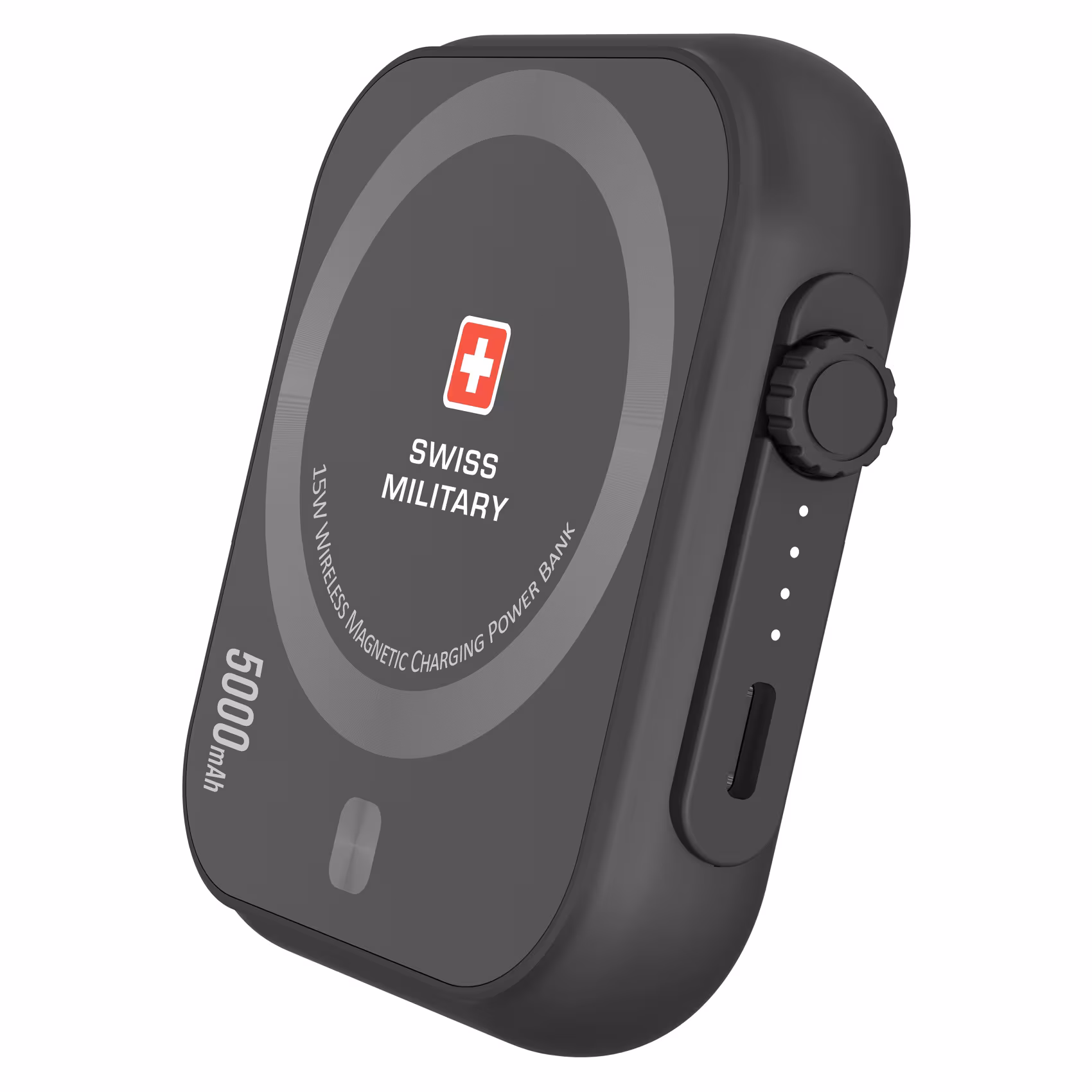 SWISS MILITARY 5000MAH WIRELESS MAGNETIC CHARGING PORTABLE POWERBANK BLACK thumbnail 2