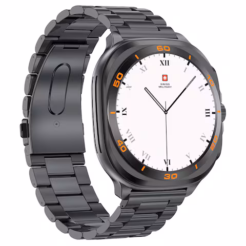 SWISS MILITARY DOM 7 GUNMETAL FRAME WITH BLACK STAINLESS STEEL STRAP SM-WCH-DOM7-GUNF-BLKSTL thumbnail 2