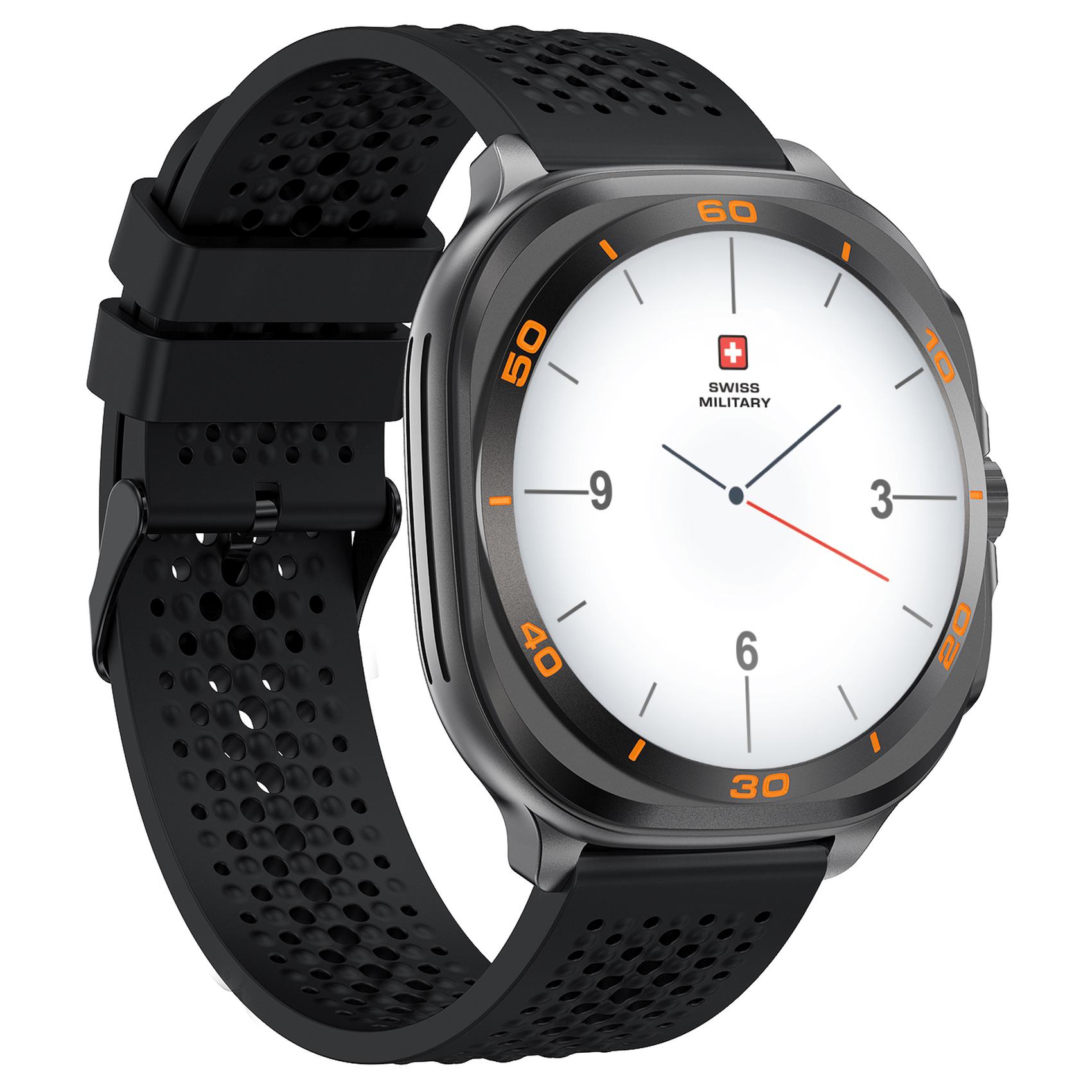 SWISS MILITARY DOM 7 GUNMETAL FRAME WITH BLACK SILICON STRAP - SM-WCH-DOM7-GUNF-BLKS thumbnail 2