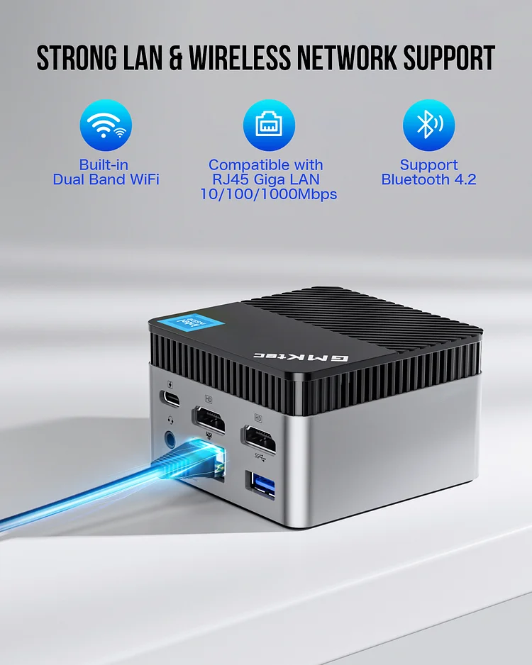 GMKtec Mini PC NUCBOX-G5 - Intel N97, 12GB RAM, 512GB SSD, Windows 11 Pro, Compact Design thumbnail 7