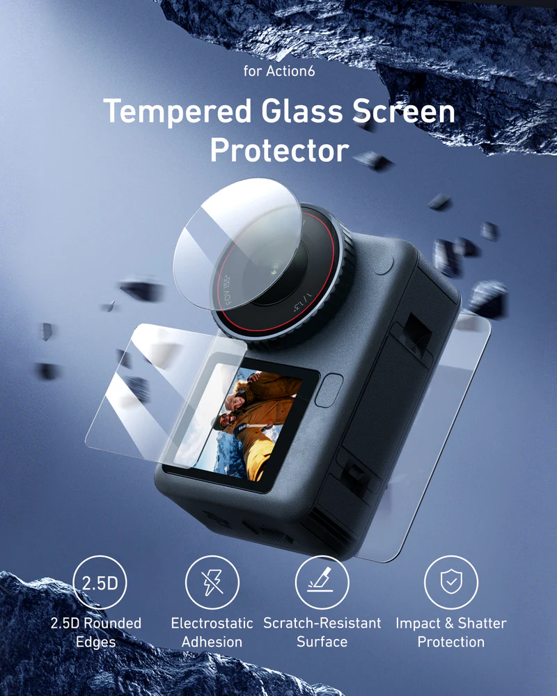 TELESIN ACTION 6 CAMERA SCREEN PROTECTOR S6-FLM-26 thumbnail 7