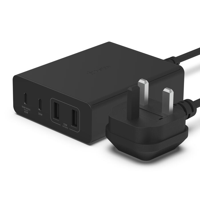 BELKIN CHARGE PRO 108W 4 PORT GAN CHARGER BLACK WCH010MYBK