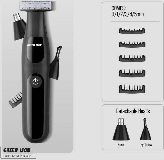 GREEN LION ONE BLADE PLUS HAIR TRIMMER NOSE EYEBROW BLACK GNONEPLS53BK thumbnail 8
