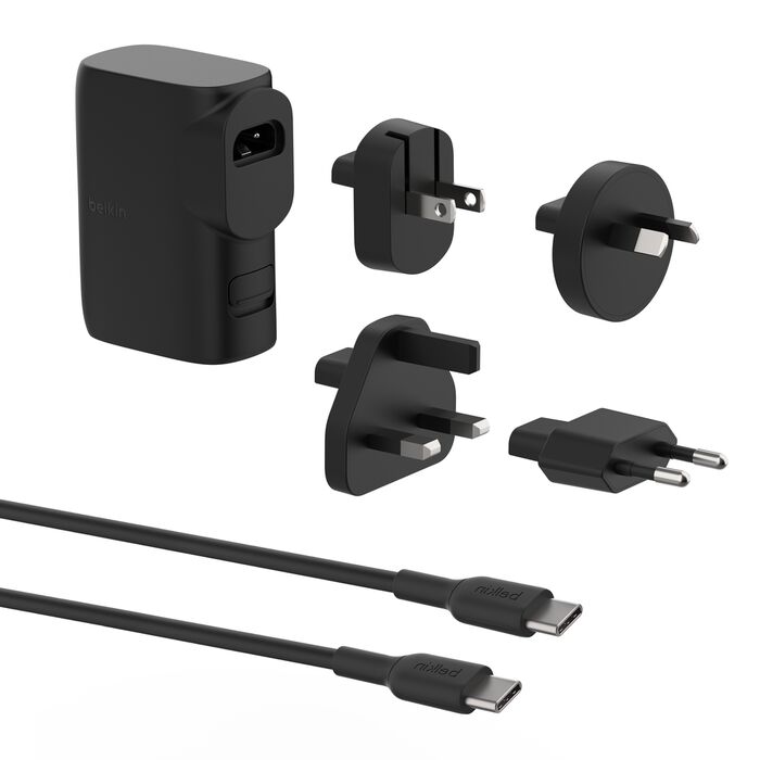 BELKIN BOOST CHARGE HYBRID WALL CHARGER 25W + POWER BANK 5K + TRAVEL ADAPTER KIT AND USB CTO USB C CALBE BPZ003BT1MBK-B6